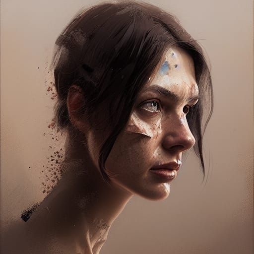 Unstable madness, head and shoulders portrait, 8k resolution...