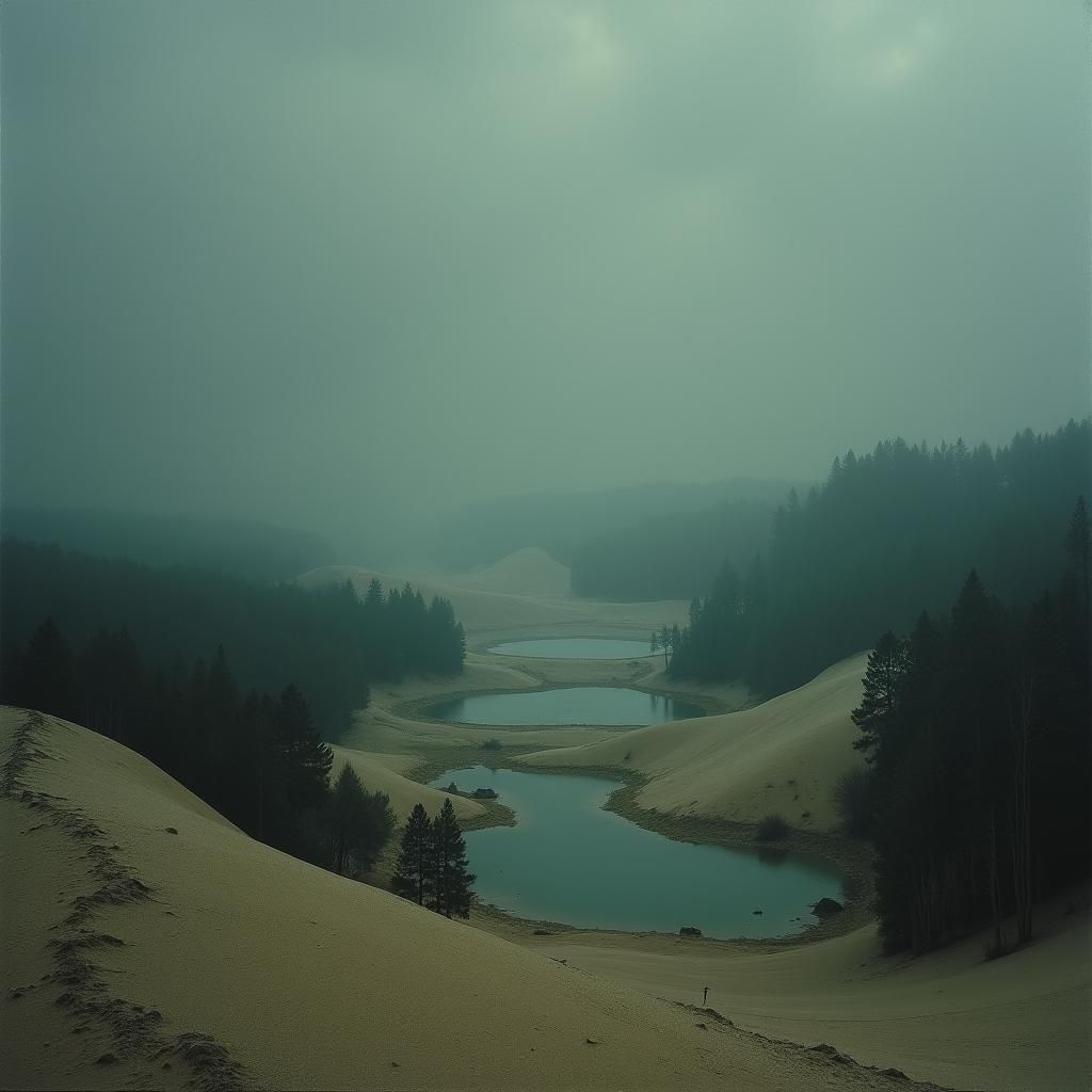 Sorrowful Israeli Landscape with Dunes and Forests