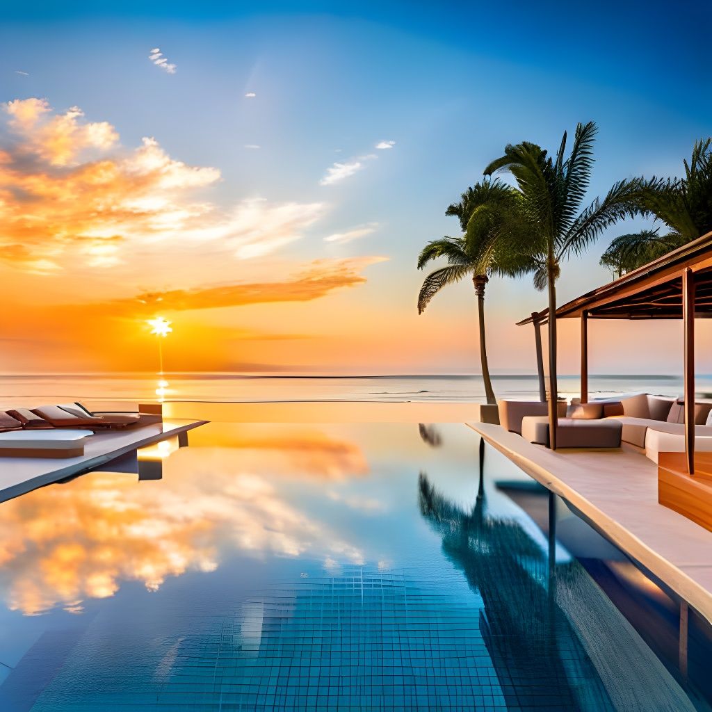 A crystal clear infinity pool overlooking the ocean  by @Arisiin