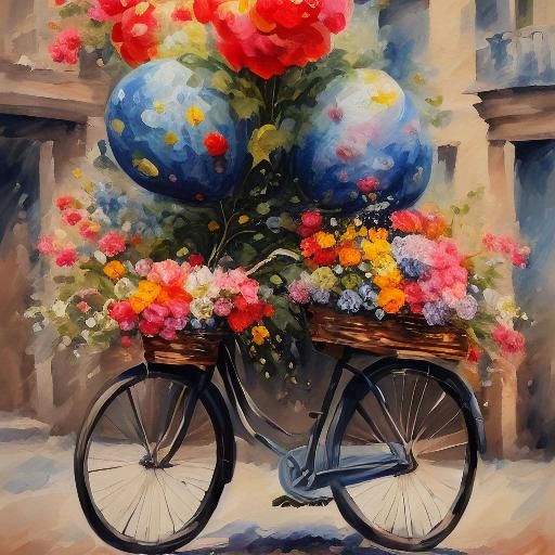 a bicycle with flowers on it