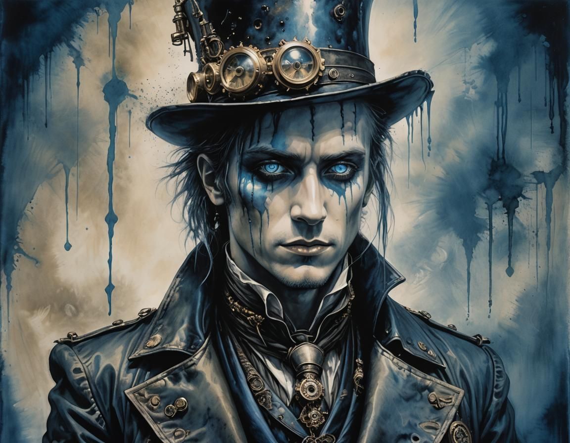 Blue Steam, Steampunk explorer with a knack for blue steam magic.  by @Joris