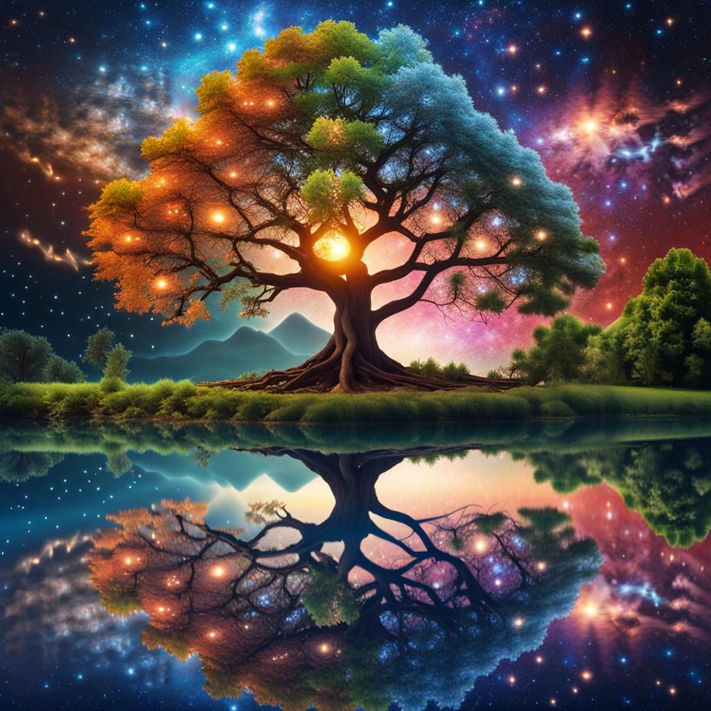 Cosmic Tree Of Life - AI Generated Artwork - NightCafe Creator