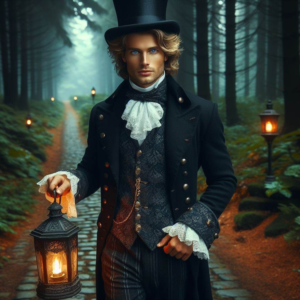 Handsome, Mysterious Man Walking Out of the Forest