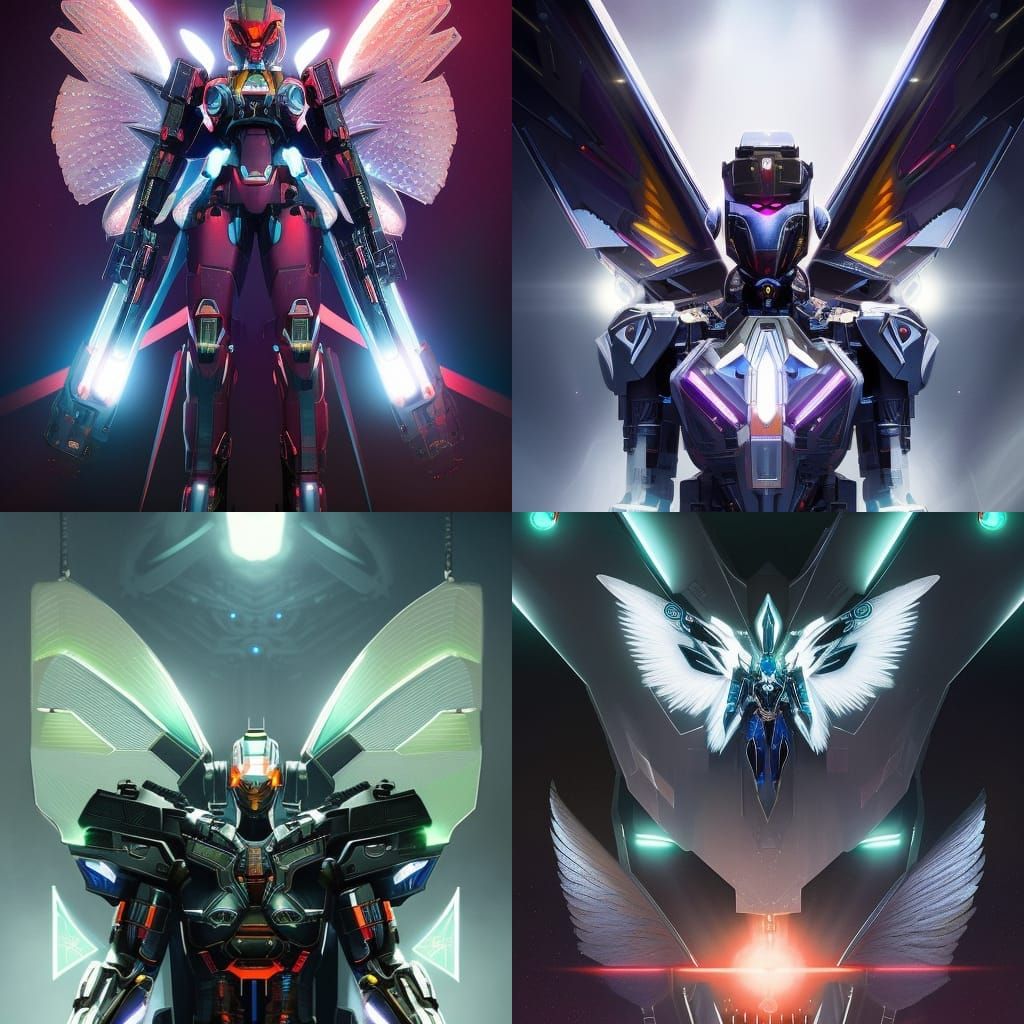 symmetry!! full shot!!, full body!!, portrait of mecha punk,...