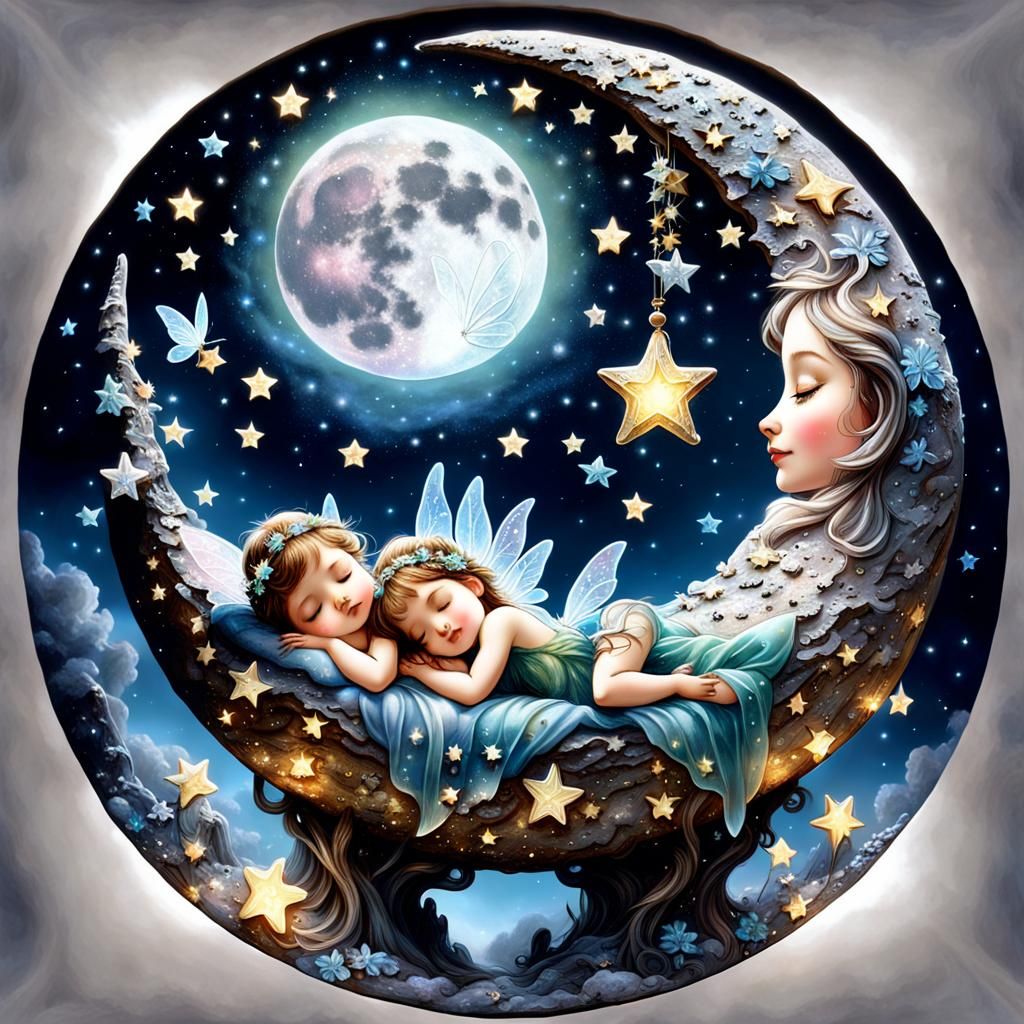 Stunningly detailed Cutest, Adorable, Happy, Fairies Sleeping on a ...