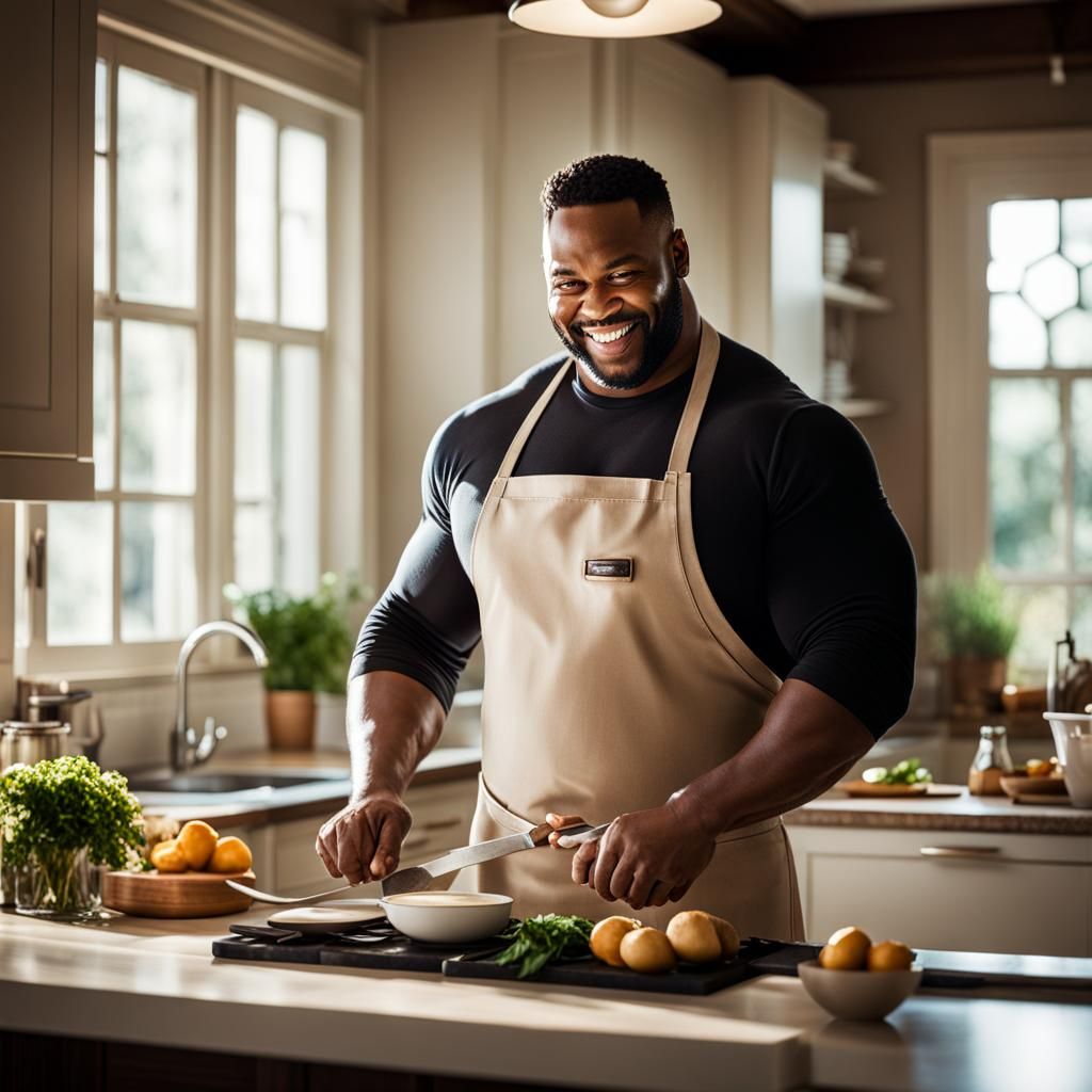 Bodybuilder chef AI Generated Artwork NightCafe Creator