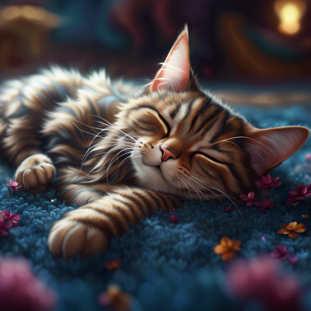 Sleeping cat - AI Generated Artwork - NightCafe Creator