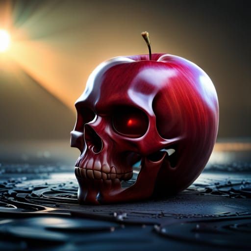 Apple in a shape of a skull   by @RoseRed