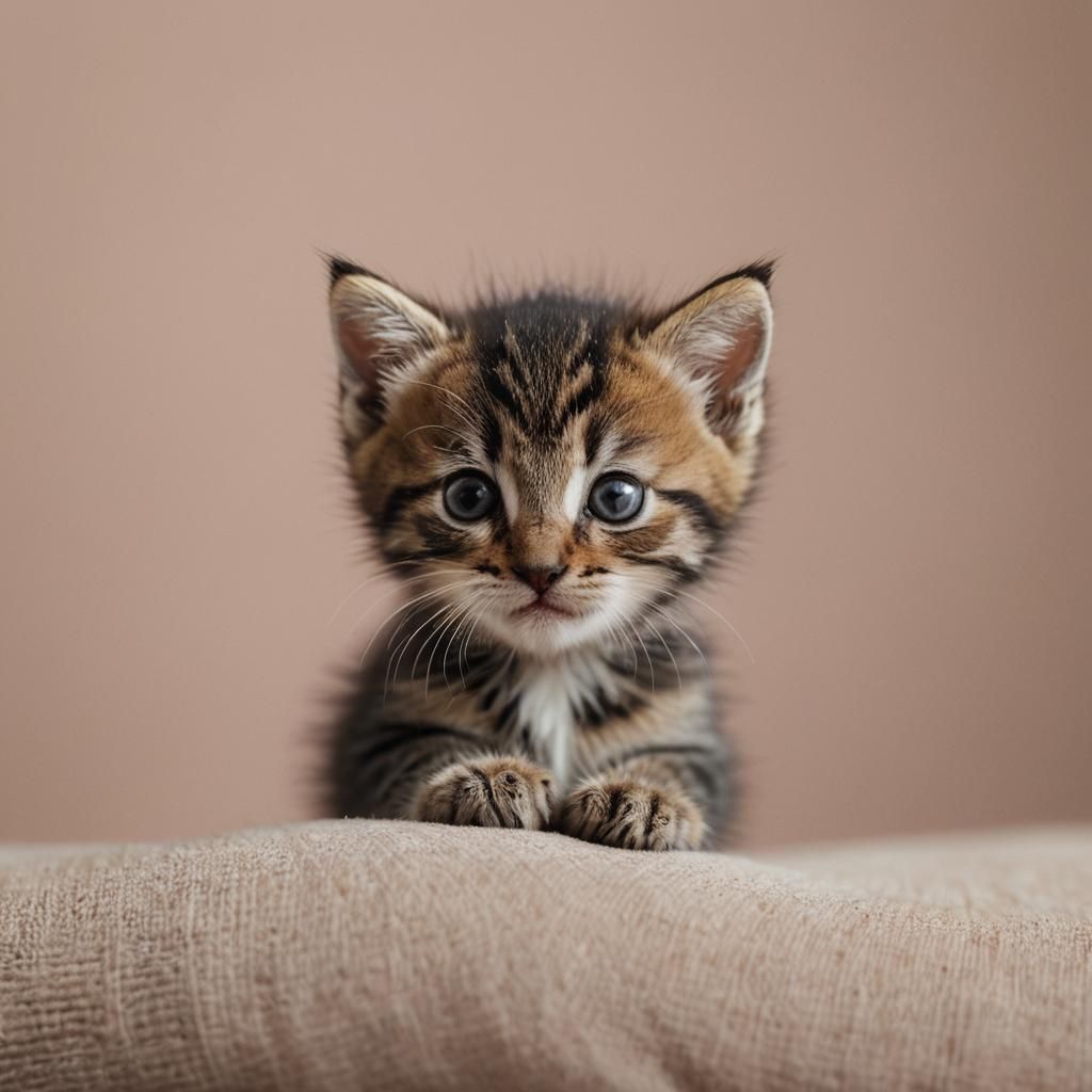 Un chaton minuscule assis au sommet d'un doigt