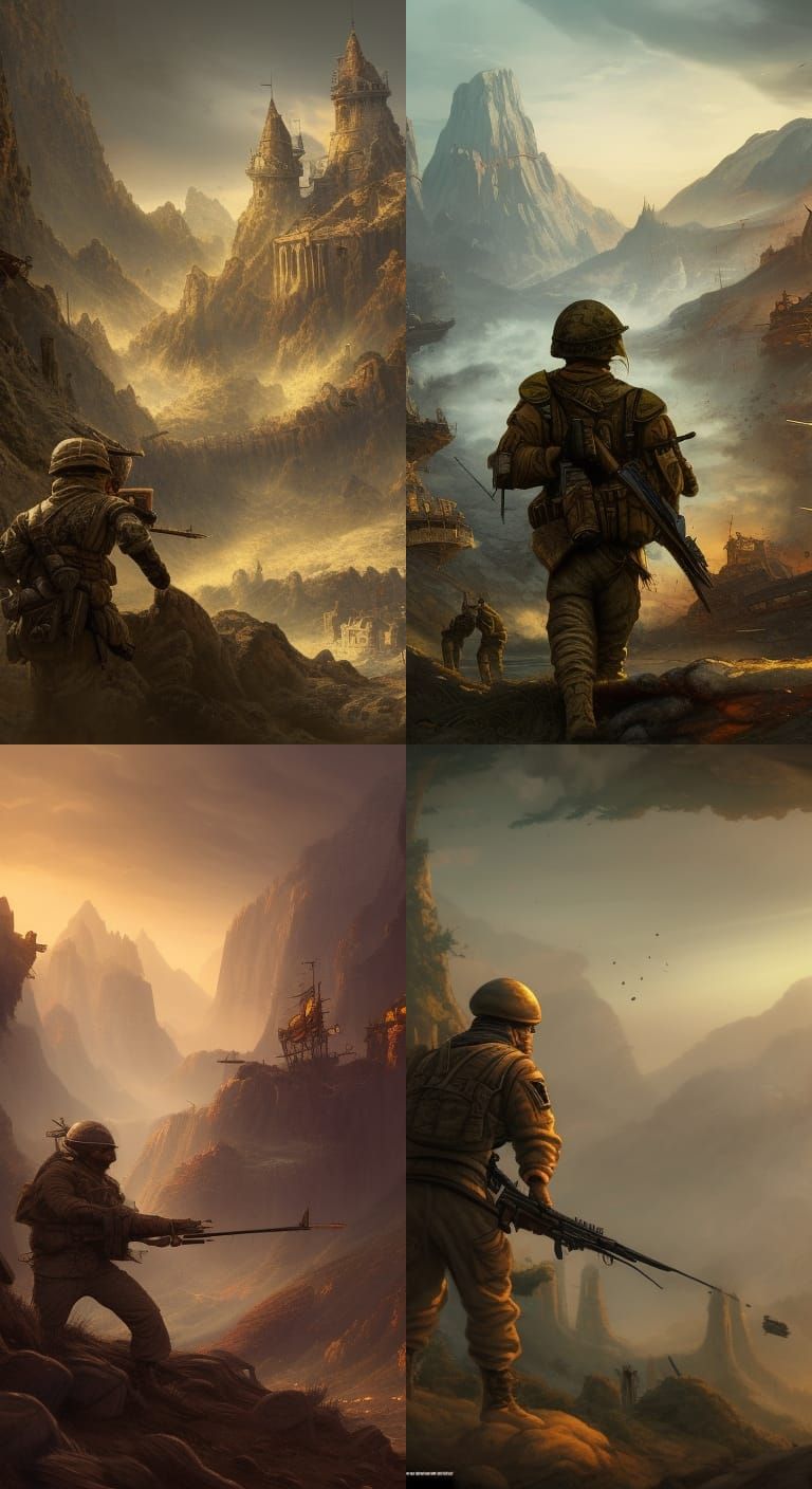 one soldier winning a war during the old days
