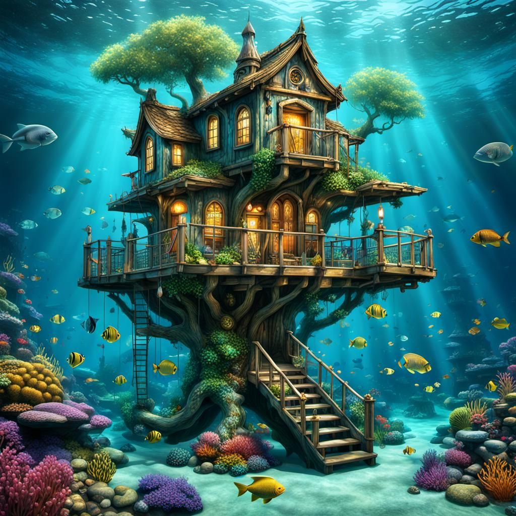 Whimsical under sea treehouse