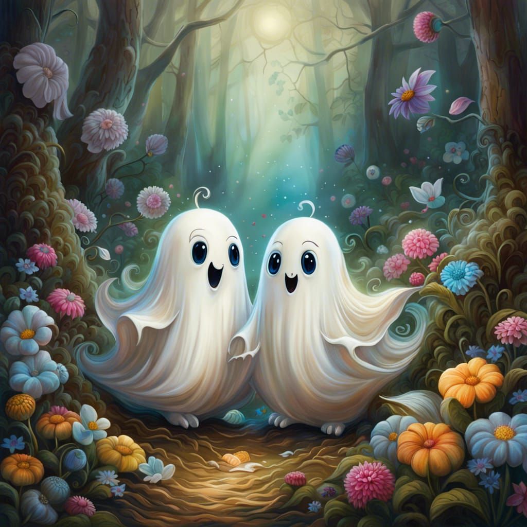 Happy ghosts - AI Generated Artwork - NightCafe Creator