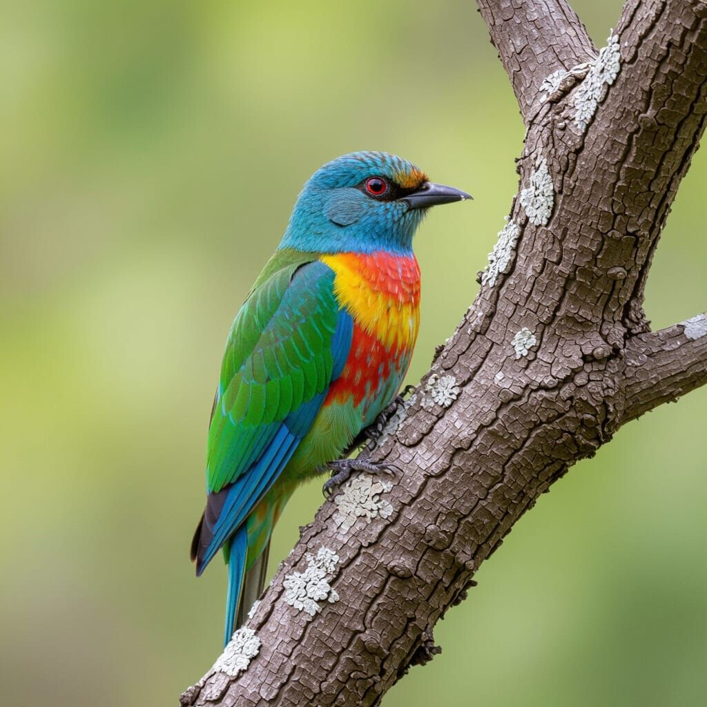 Colorful Parrot on a Verdant Tree