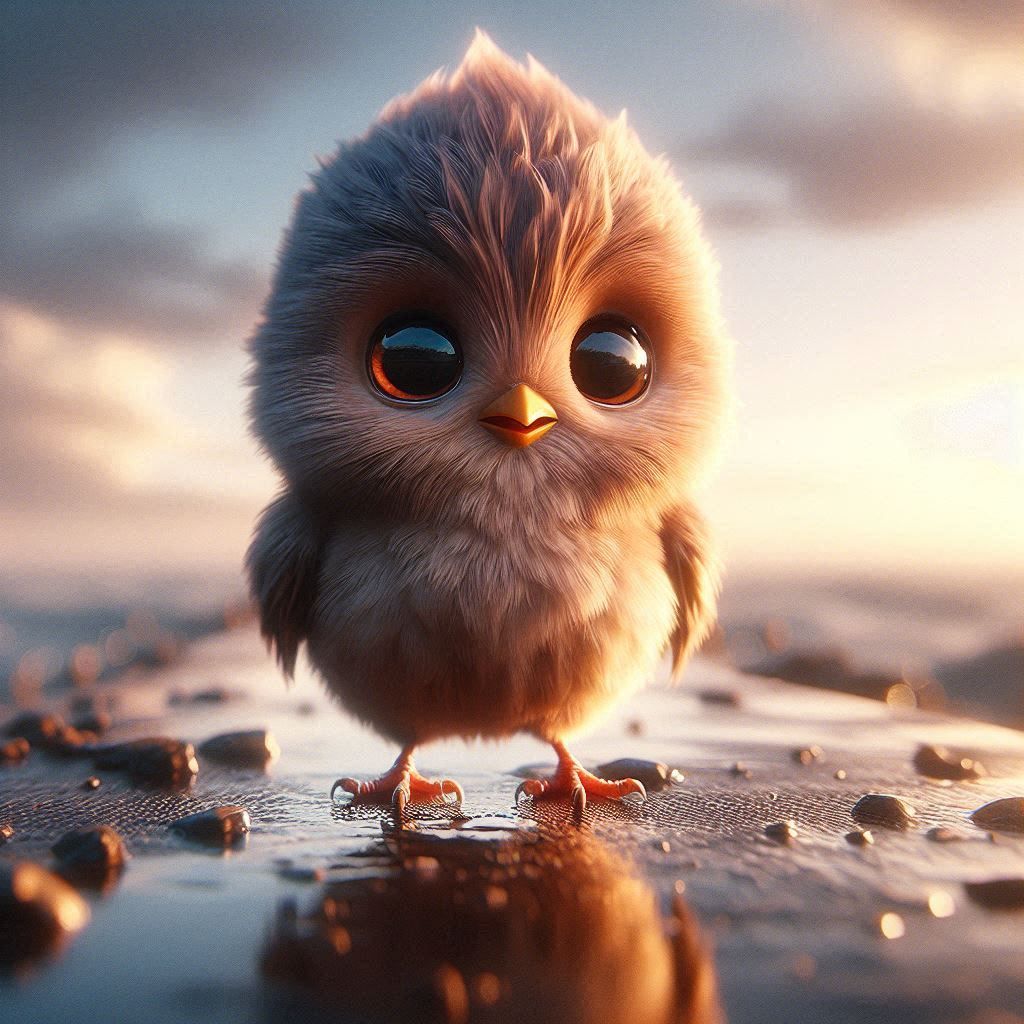 Adorable and cute little bird