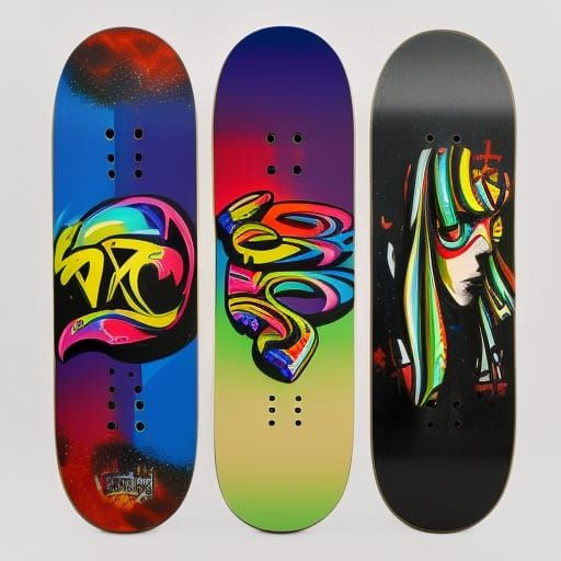 Skateboard decks AI Generated Artwork NightCafe Creator