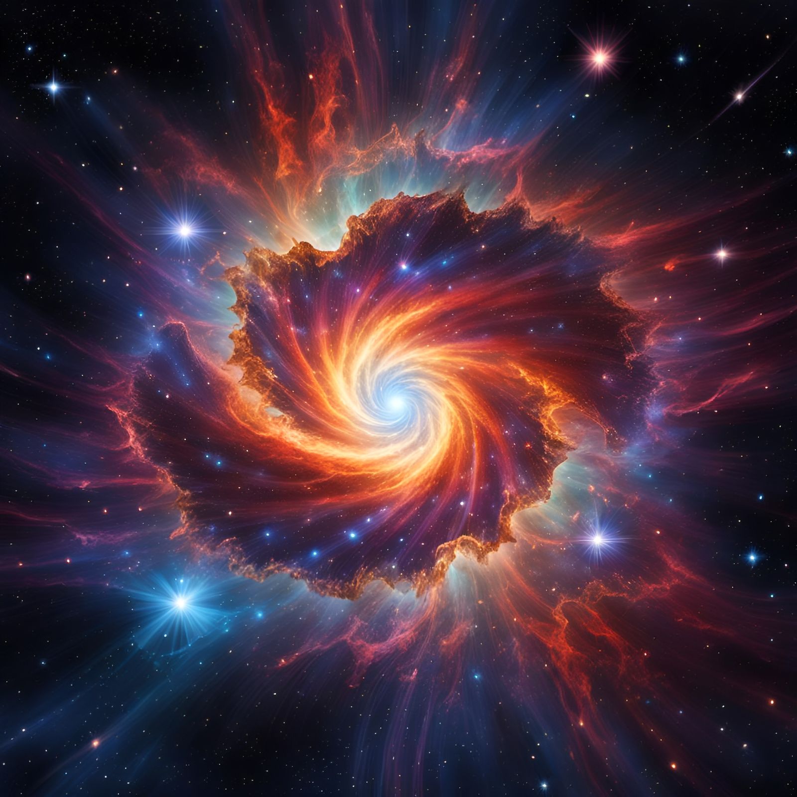 Big bang, start of universe, Amazing Nebula Creation space B...