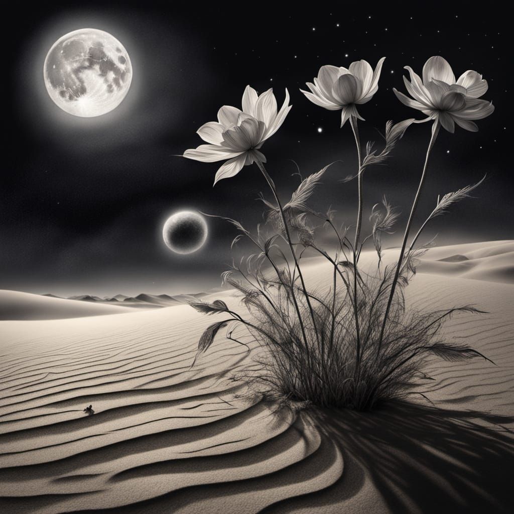 A dreamlike scene in which the moonlight creates a soft, mysterious glow around the subject. A mysterious ...  by @Barabashka