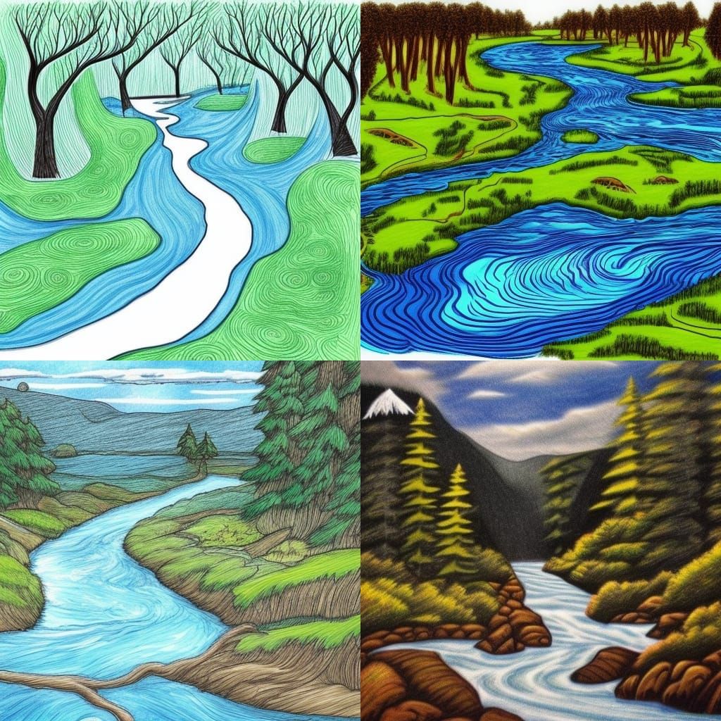 River Drawing - How To Draw A River Step By Step