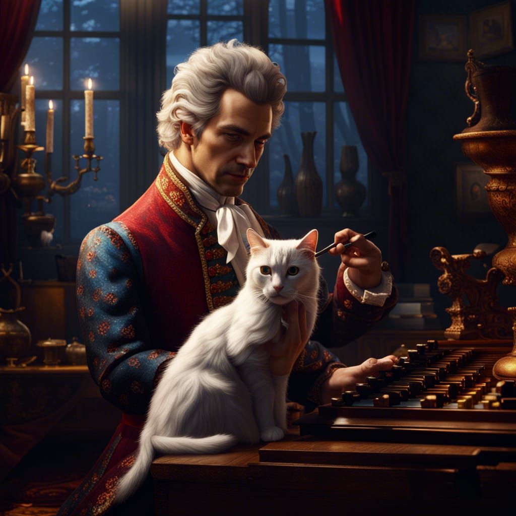 Mozart With Cat