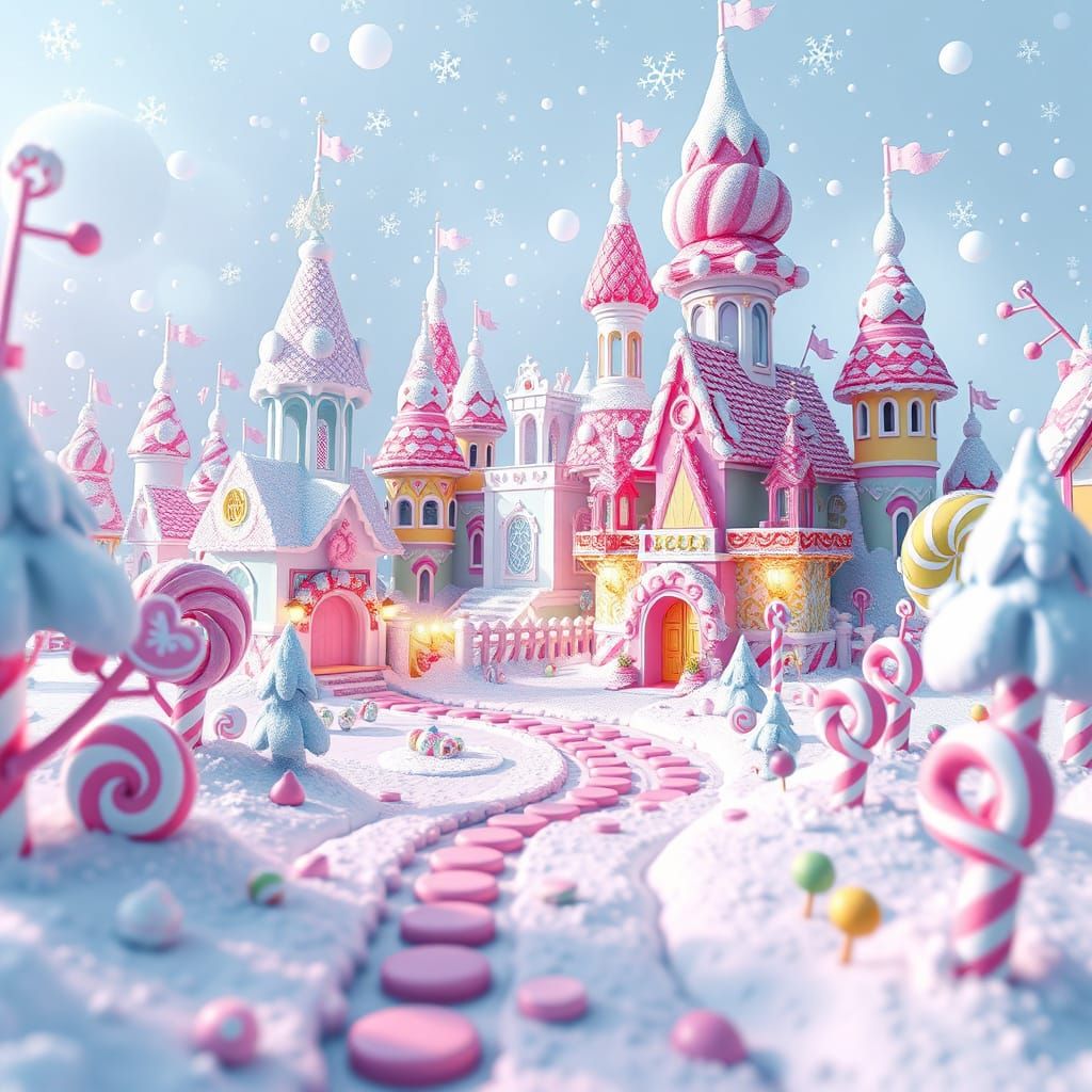frosted ice cream kingdom with snowflakes  by @aradama