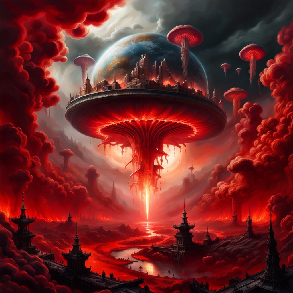 Colony ships lift off like spores from the dying planet   by @drawingtentacles