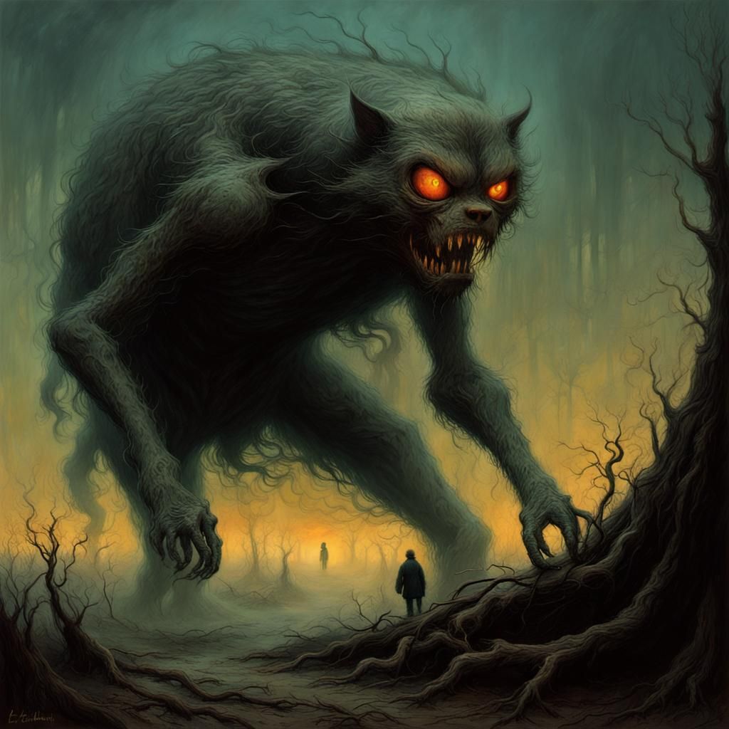 skinwalker Garfield (by Zdzislaw Beksinski )