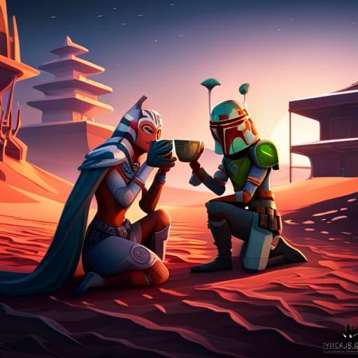 The Mandalorian Holding Baby Yoda - AI Generated Artwork - NightCafe Creator