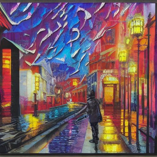 Chinese New Year Narcissus Postcard in Expressionist Style