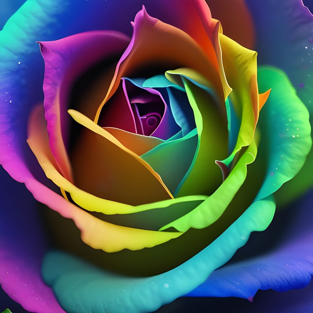 Rainbow Rose - AI Generated Artwork - NightCafe Creator