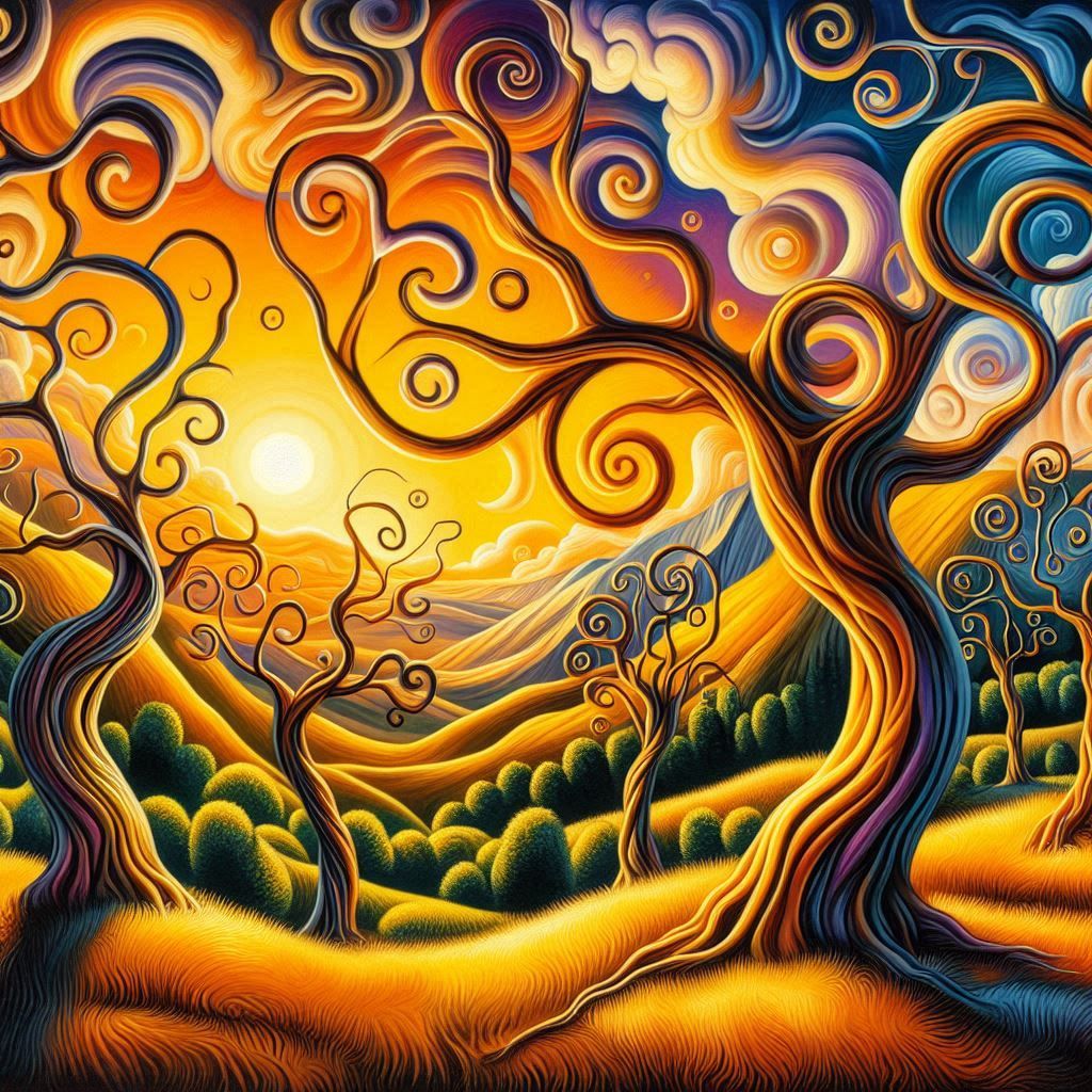 Sunset on the twisted valley