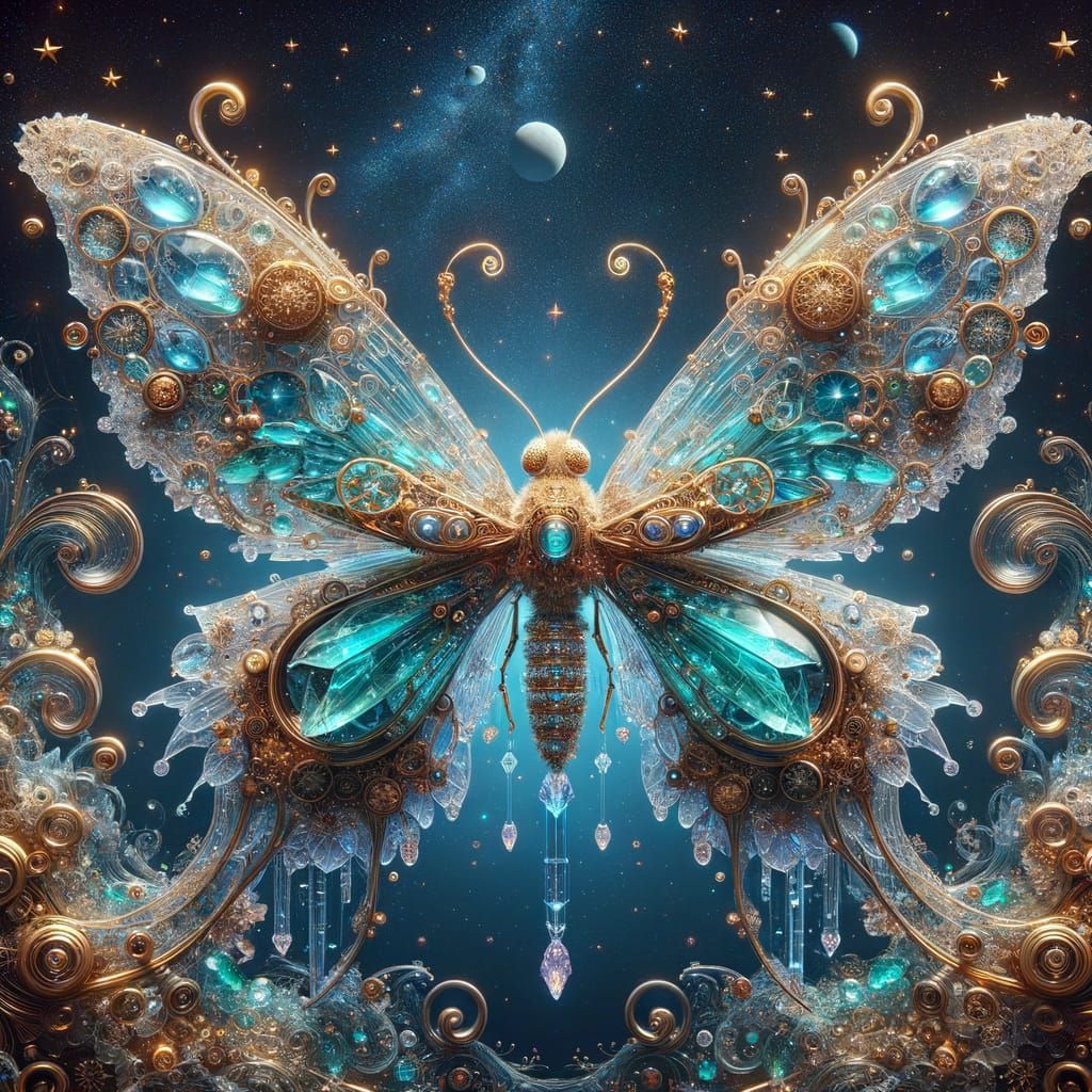 Crystalized cosmic butterfly