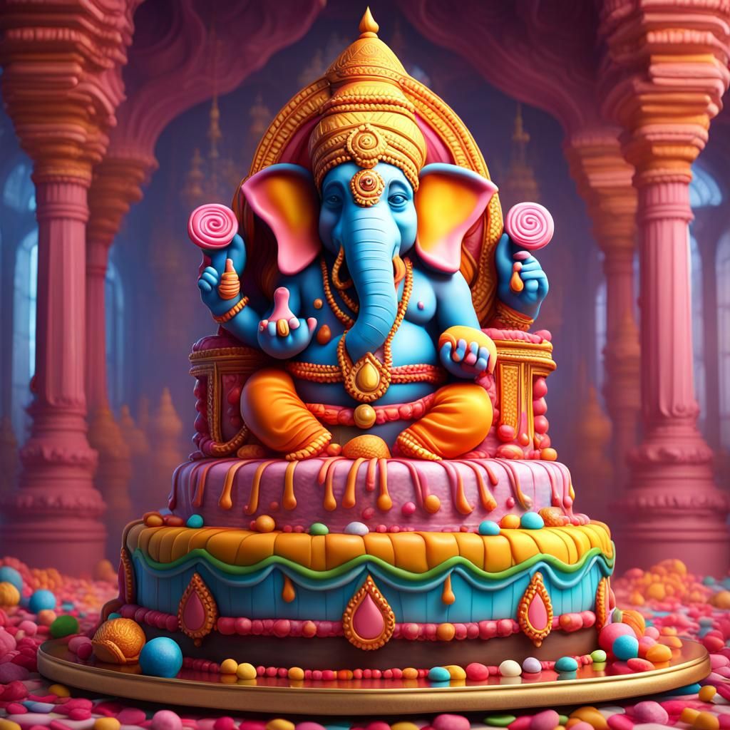 File:Birthday cake with Ganesh and toy lamp.jpg - Wikimedia Commons