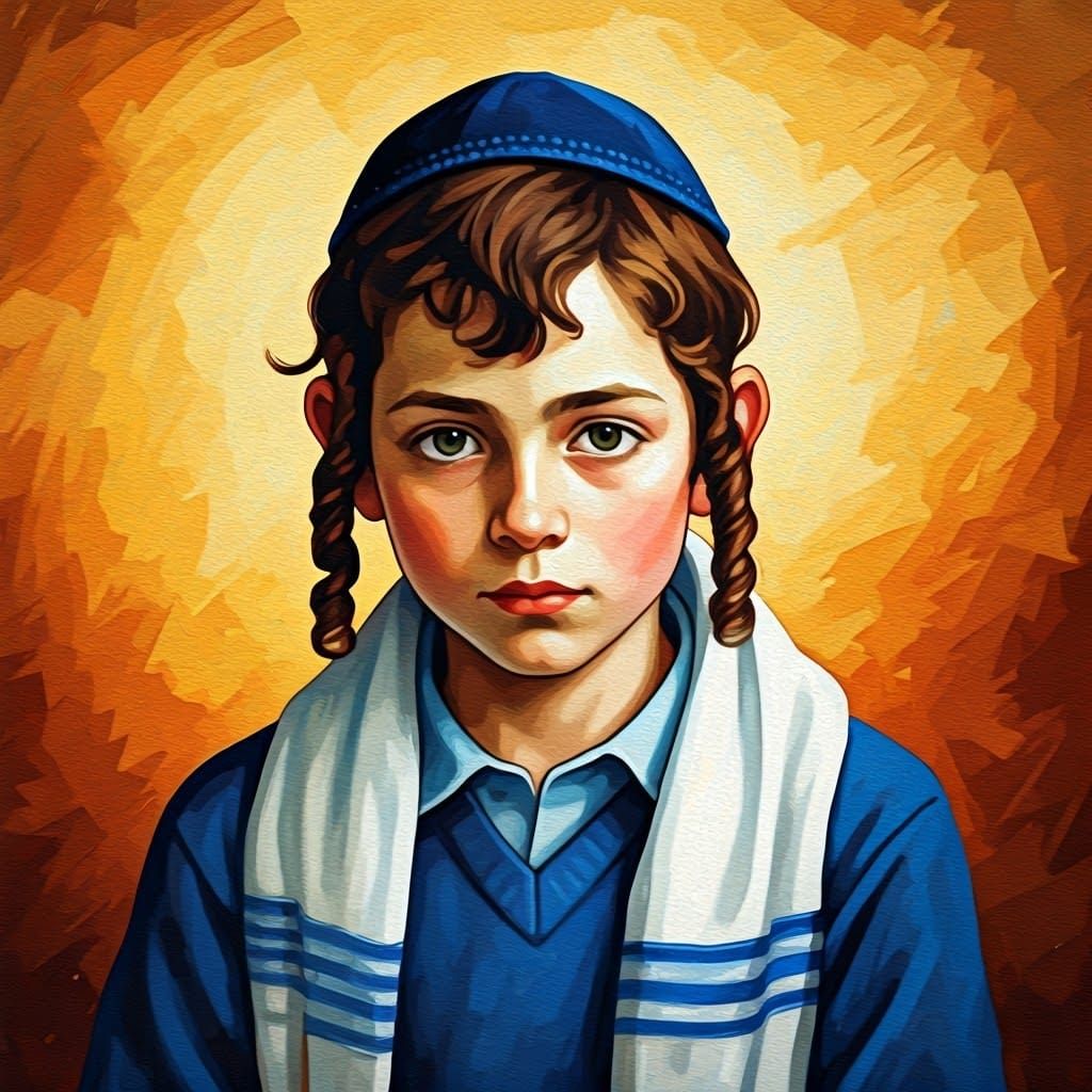 Youthful Rabbi in Vibrant Colors