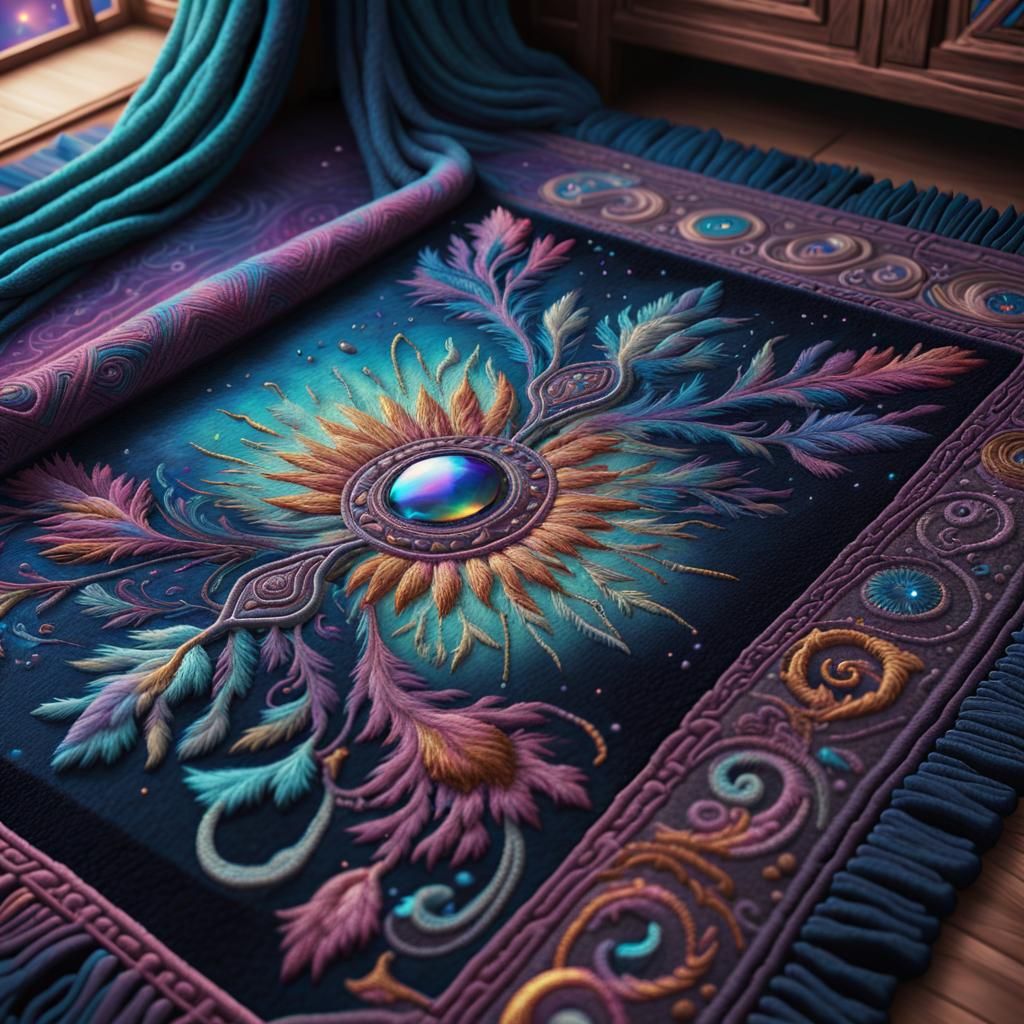 Embroidered Rug AI Generated Artwork NightCafe Creator