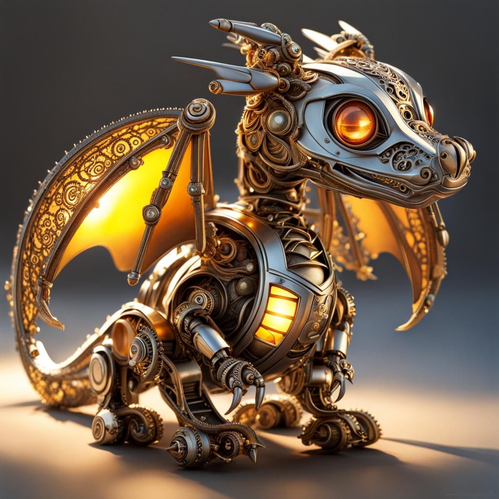 Robot Dragon  by @Skorpla