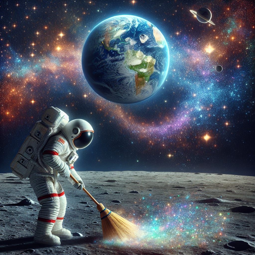 fantasy cleaner on the moon