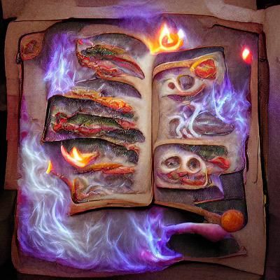 A hungry flaming page from an ancient book of spells.