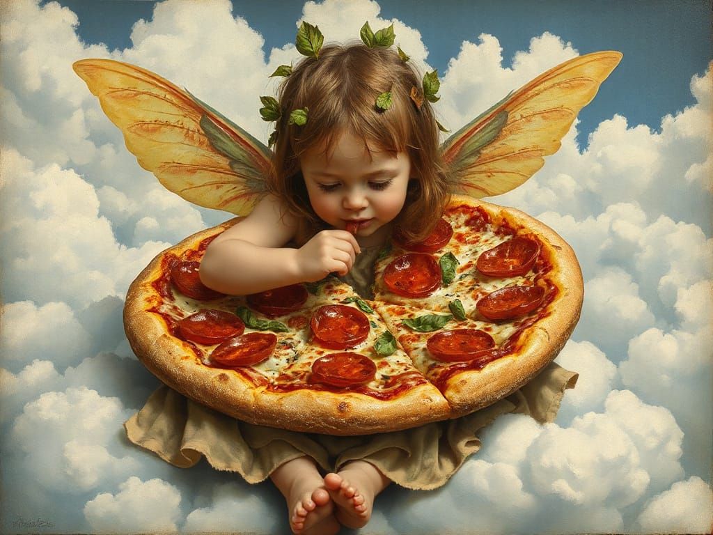 ... eating huge pizza ...  by @Eee17