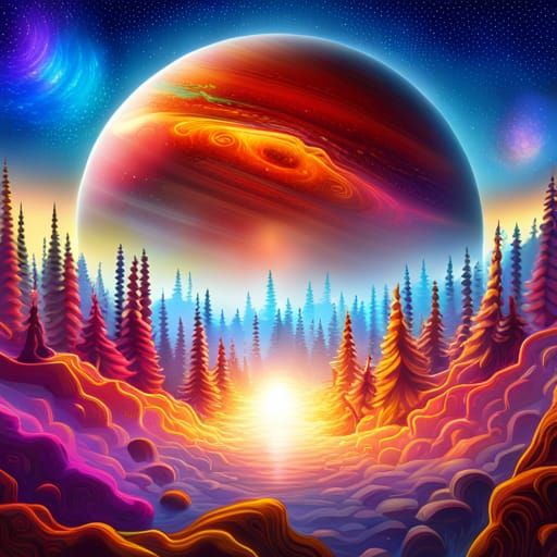 On a planet looking and at the rising neighbour planet  by @Boo Boo