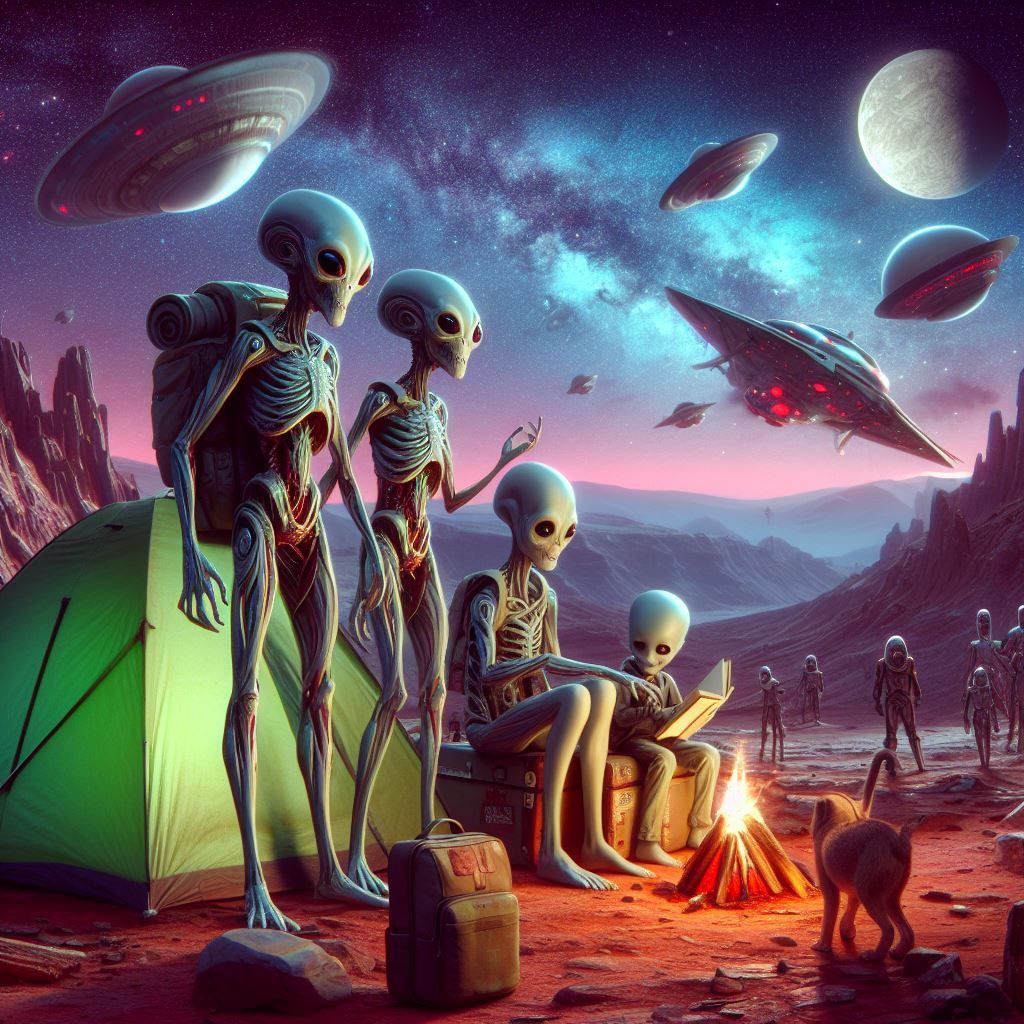 Aliens camping