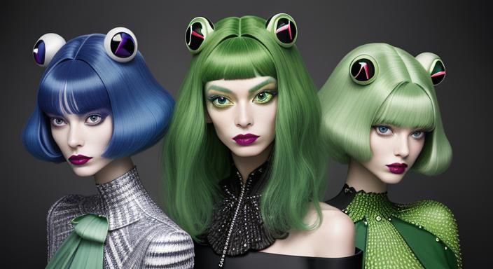 Fashion model frog wig  🐸