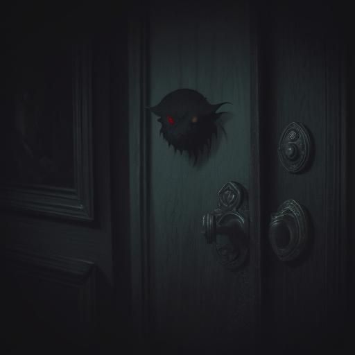 Absolutely Creepy silhouette dark schizophrenic hallucination shadow of a very tall muscular monstrous multi eyed eldritch inspired scary th...