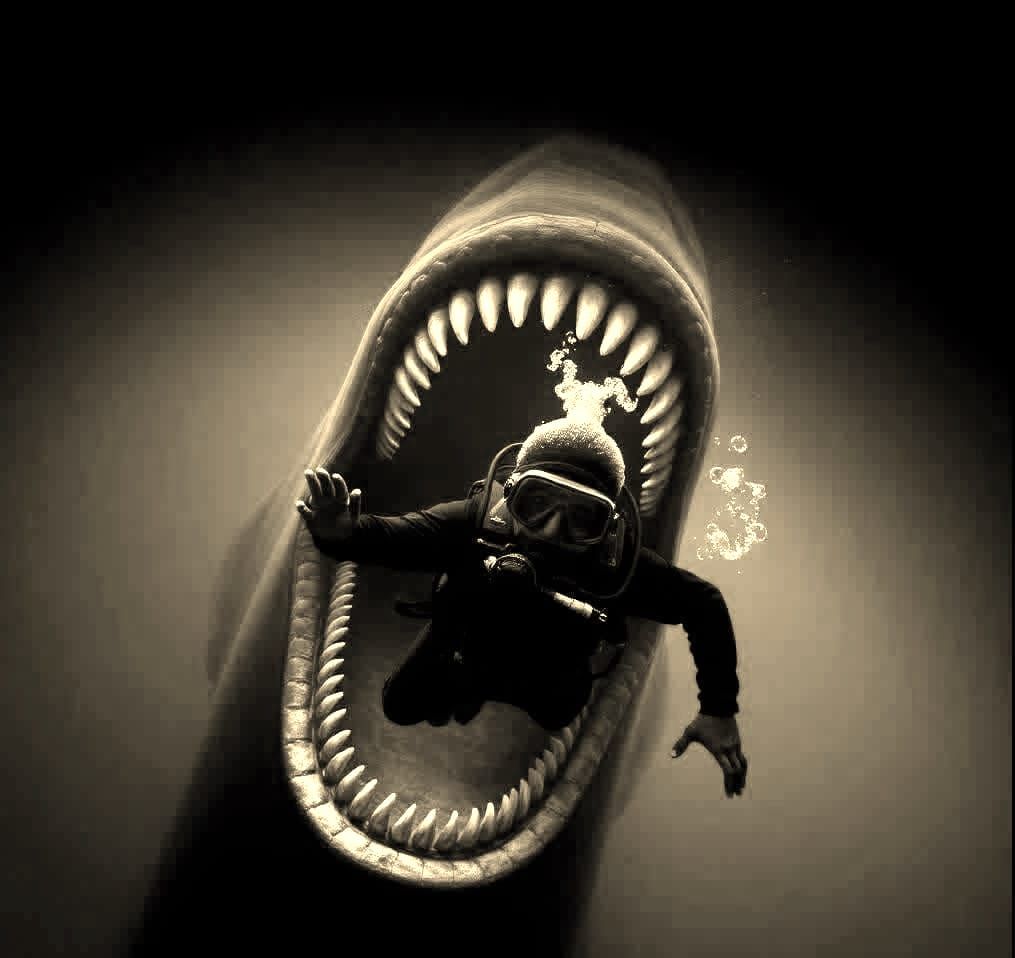 Scary primal fear thalassophobia creation of a😬scuba diver ...