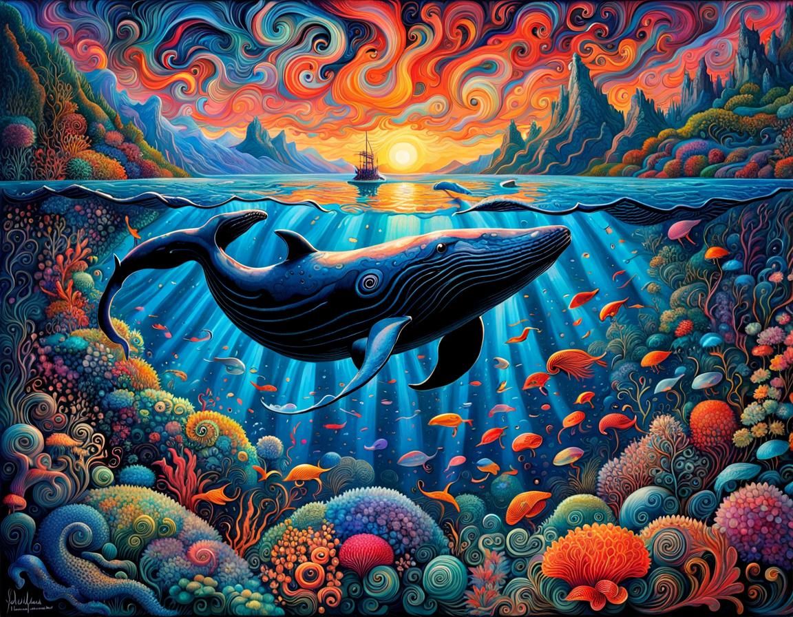 Magic whale - AI Generated Artwork - NightCafe Creator