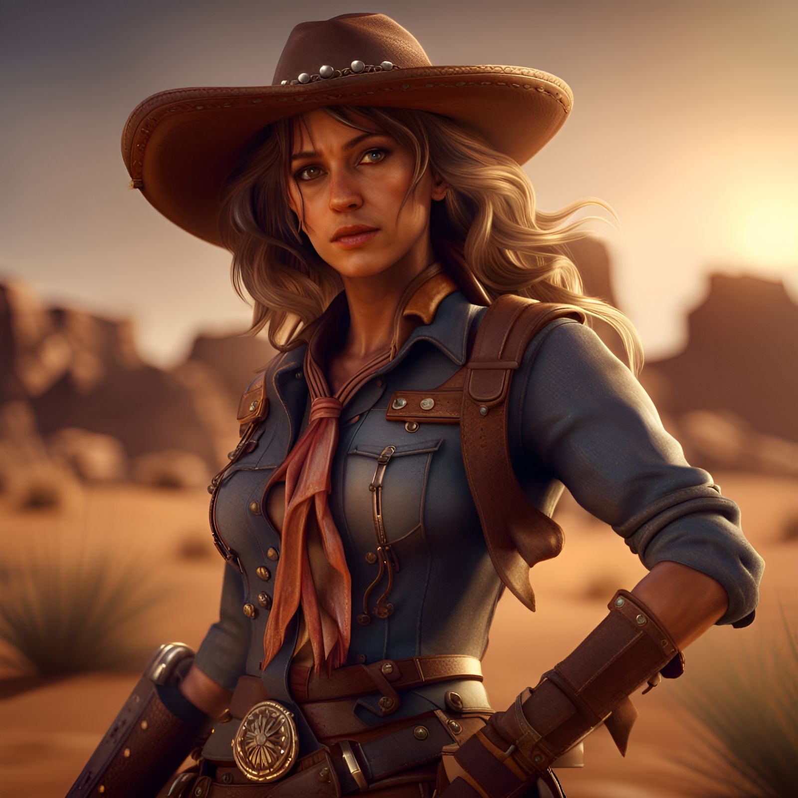 Cowgirl in the desert