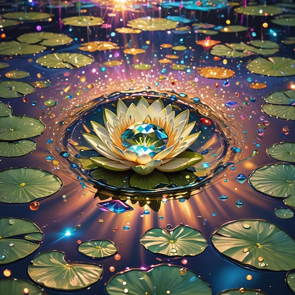 THE WORLDS MOST AMAZING SPARKLING DIAMOND SITTING ON LILLY P...