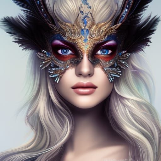 Masked Beauty  by @inkfairy