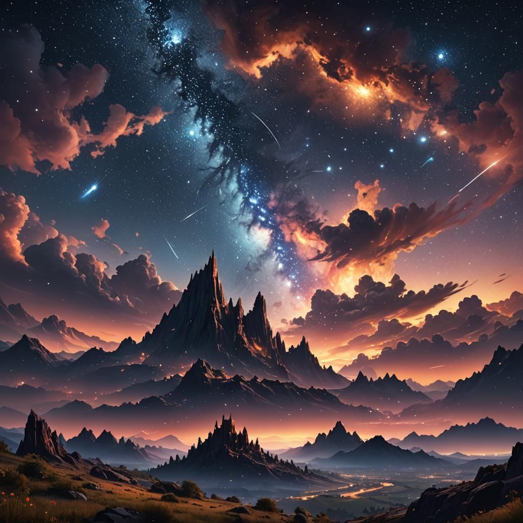 stunningly beautiful night sky with stars.