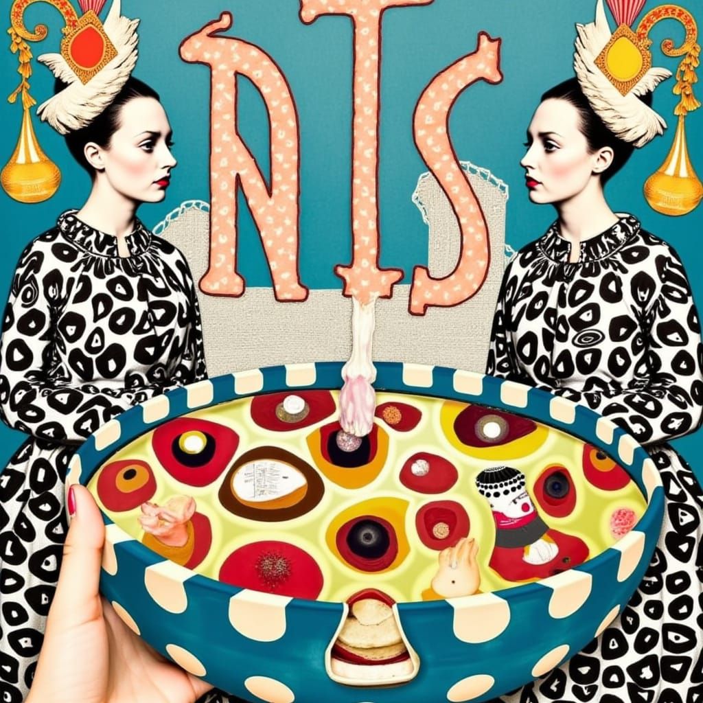 <lora:Mixedfeelings:1.0> Recursive head devouring its reflection amid glitch static