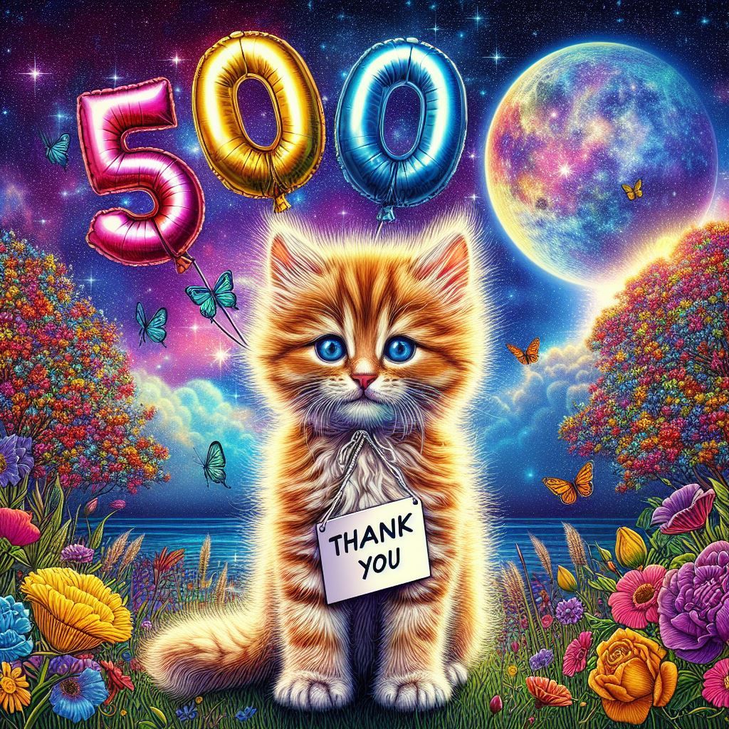 500 Followers!! Thank You All 😻❤️